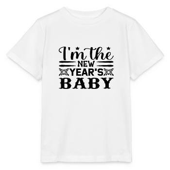 Je suis le bébé du nouvel an - T-shirt bio MINI CREATOR Stanley/Stella Enfant - blanc - Devant - Maike (125cm)