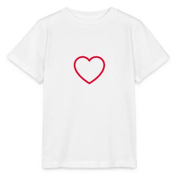 Rotes Herz Umrandung - Stanley/Stella Kinder T-Shirt MINI CREATOR  - Weiß - Vorne - Maike (125cm)