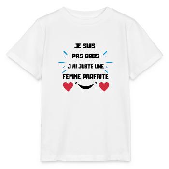 je suis pas gros j ai juste une femme - T-shirt bio MINI CREATOR Stanley/Stella Enfant - blanc - Devant - Maike (125cm)