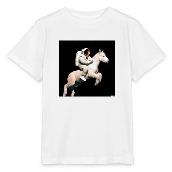 Foto eines Astronauten auf einem Pferd - Stanley/Stella Kinder T-Shirt MINI CREATOR  - Weiß - Vorne - Maike (125cm)