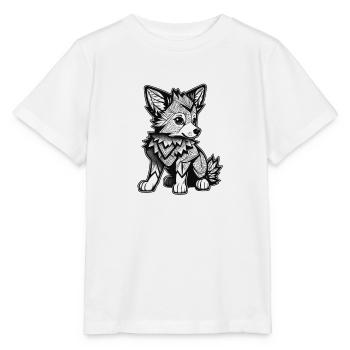 Neugieriger Baby Wolf - Stanley/Stella Kinder T-Shirt MINI CREATOR  - Weiß - Vorne - Maike (125cm)