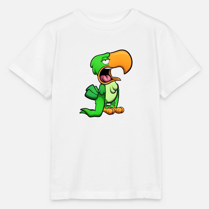 Perroquet vert ennuyé - T-shirt bio MINI CREATOR Stanley/Stella Enfant - blanc