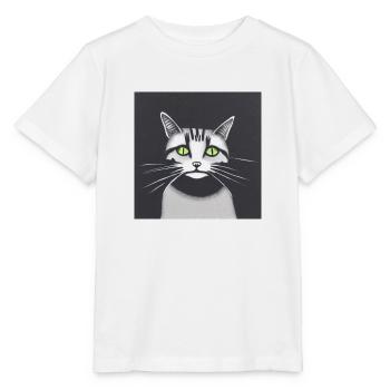 Katze - Stanley/Stella Kinder T-Shirt MINI CREATOR  - Weiß - Vorne - Maike (125cm)