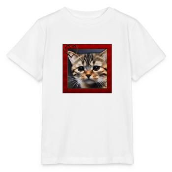 Katzenportrait 2 - Stanley/Stella Kinder T-Shirt MINI CREATOR  - Weiß - Vorne - Maike (125cm)