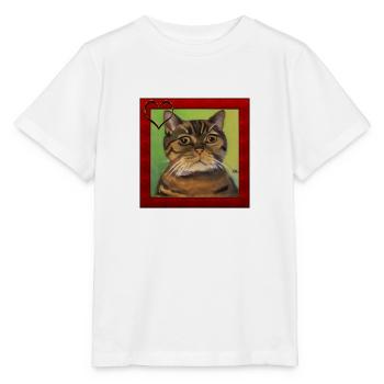 Katzenportrait 5 - Stanley/Stella Kinder T-Shirt MINI CREATOR  - Weiß - Vorne - Maike (125cm)