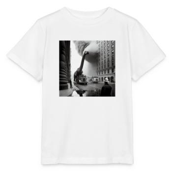 Brachiosaurus destroys city - Stanley/Stella MINI CREATOR Kids’ T-Shirt - white - Front - Maike (125cm)