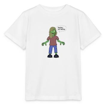 Zombie Brains and makeup - Stanley/Stella MINI CREATOR Kids’ T-Shirt - white - Front - Maike (125cm)