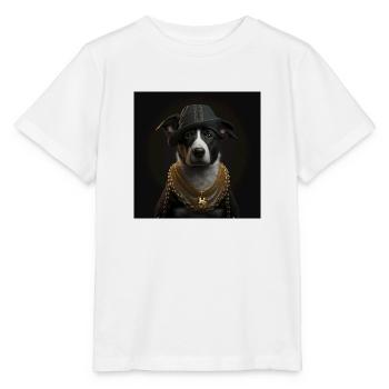 süßer schwarzer hund mit goldener halskette - Stanley/Stella Kinder T-Shirt MINI CREATOR  - Weiß - Vorne - Maike (125cm)