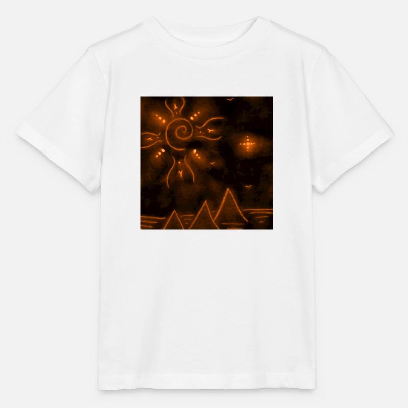 SUN AND ORANGE PYRAMIDS - Stanley/Stella MINI CREATOR Kids’ T-Shirt - white