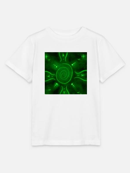 SONNIGES GRÜNES MANDALA - Stanley/Stella Kinder T-Shirt MINI CREATOR - Weiß