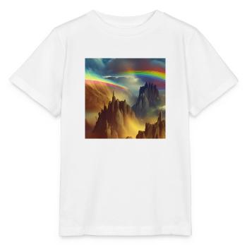 Regenbogen am Berg - Stanley/Stella Kinder T-Shirt MINI CREATOR  - Weiß - Vorne - Maike (125cm)
