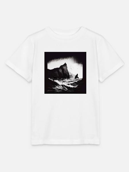 rough sea with cliffs - Stanley/Stella Kinder T-Shirt MINI CREATOR - Weiß