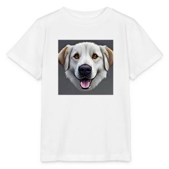 weisser Hundekopf traurig schauend - Stanley/Stella Kinder T-Shirt MINI CREATOR  - Weiß - Vorne - Maike (125cm)