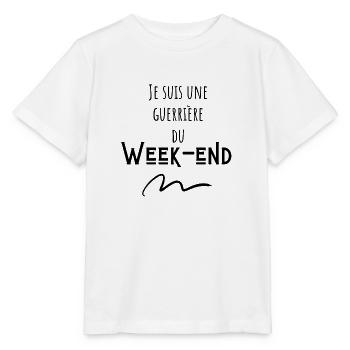 Je suis une guerrière du week-end - T-shirt bio MINI CREATOR Stanley/Stella Enfant - blanc - Devant - Maike (125cm)