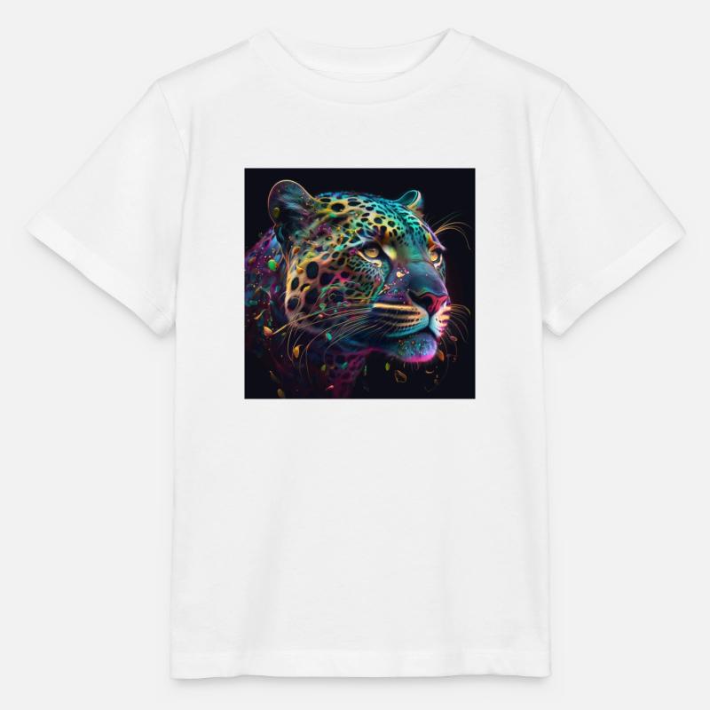 Farbiger Jaguar, einzigartiges Design - Stanley/Stella Kinder T-Shirt MINI CREATOR - Weiß