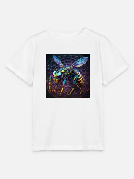 Farbige Wespe, einzigartiges Design - Stanley/Stella Kinder T-Shirt MINI CREATOR - Weiß