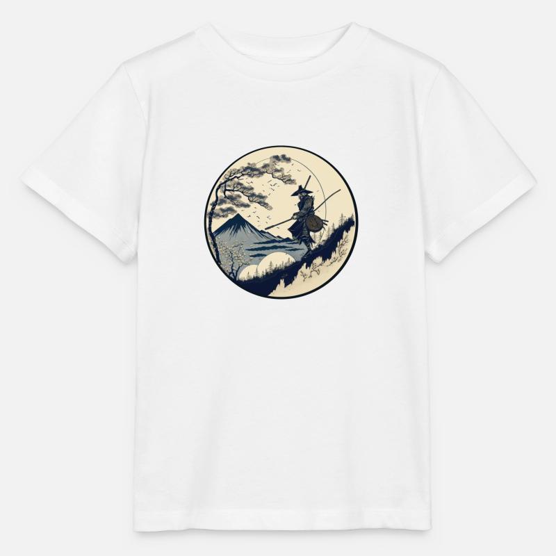 Nr. 4 : Japanischer Art Samurai Fighter Ukiyo_e Stil - Stanley/Stella Kinder T-Shirt MINI CREATOR  - Weiß