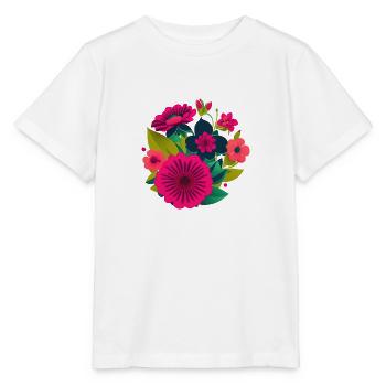 Bouquet de fleurs - T-shirt bio MINI CREATOR Stanley/Stella Enfant - blanc - Devant - Maike (125cm)