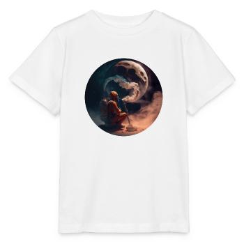 Astronaut smoking on the Moon - Stanley/Stella MINI CREATOR Kids’ T-Shirt - white - Front - Maike (125cm)