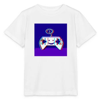 a PS-5 smiling illustroke - Stanley/Stella MINI CREATOR Kids’ T-Shirt - white - Front - Maike (125cm)