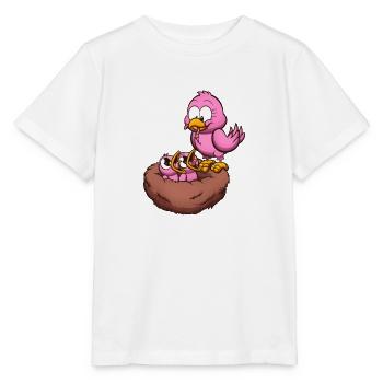 Vogelmutter füttert ihr Nest - Stanley/Stella Kinder T-Shirt MINI CREATOR  - Weiß - Vorne - Maike (125cm)