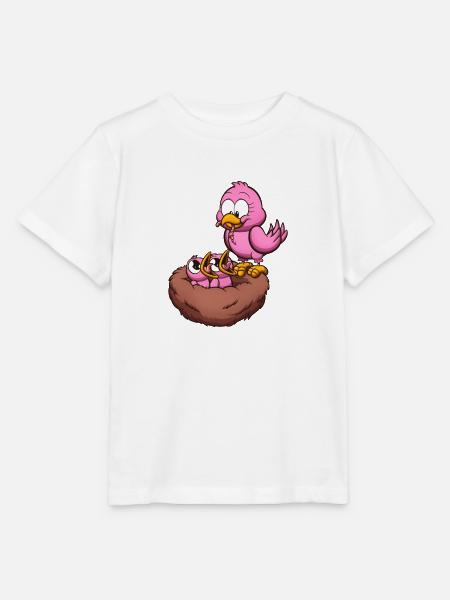 Vogelmutter füttert ihr Nest - Stanley/Stella Kinder T-Shirt MINI CREATOR - Weiß