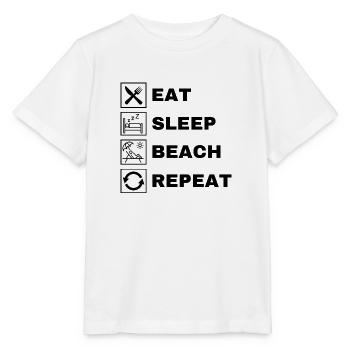 Manger dormir sur la plage répéter - T-shirt bio MINI CREATOR Stanley/Stella Enfant - blanc - Devant - Maike (125cm)