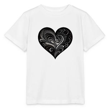 Coeur noir - T-shirt bio MINI CREATOR Stanley/Stella Enfant - blanc - Devant - Maike (125cm)