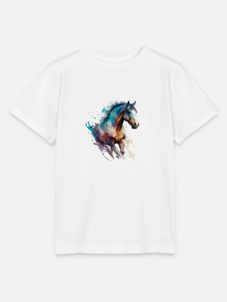 Feuriges Pferd Nr. 5 - Stanley/Stella Kinder T-Shirt MINI CREATOR - Weiß