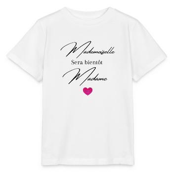 Mademoiselle sera bientôt madame - T-shirt bio MINI CREATOR Stanley/Stella Enfant - blanc - Devant - Maike (125cm)