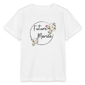 Future mariée floral - T-shirt bio MINI CREATOR Stanley/Stella Enfant - blanc - Devant - Maike (125cm)