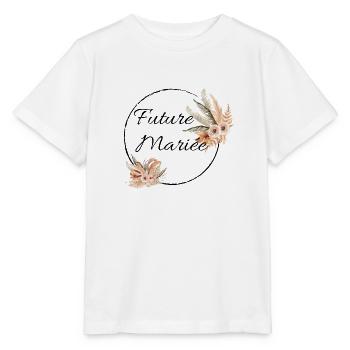 Future mariée floral - T-shirt bio MINI CREATOR Stanley/Stella Enfant - blanc - Devant - Maike (125cm)