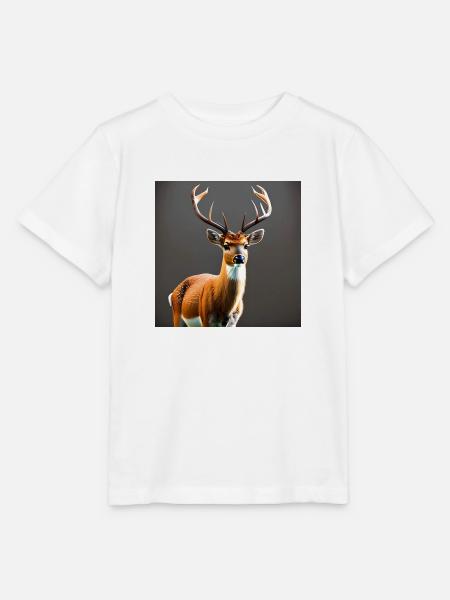 Neugieriger Hirsch - Stanley/Stella Kinder T-Shirt MINI CREATOR - Weiß