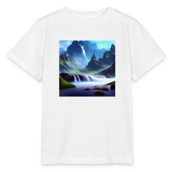 Cascade et Berge_01 - T-shirt bio MINI CREATOR Stanley/Stella Enfant - blanc - Devant - Maike (125cm)