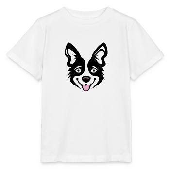 Happy Shiba Inu Chien Langue tendue - T-shirt bio MINI CREATOR Stanley/Stella Enfant - blanc - Devant - Maike (125cm)
