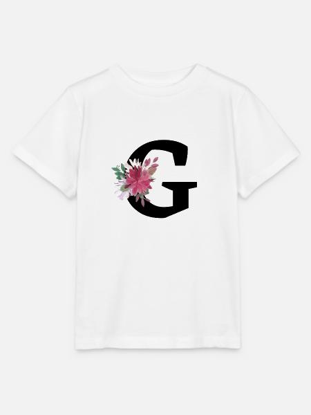 Buchstabe g blumig - Stanley/Stella Kinder T-Shirt MINI CREATOR - Weiß