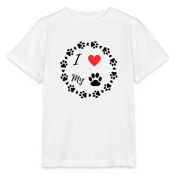 I love my dog - Stanley/Stella MINI CREATOR Kids’ T-Shirt - white - Front - Maike (125cm)