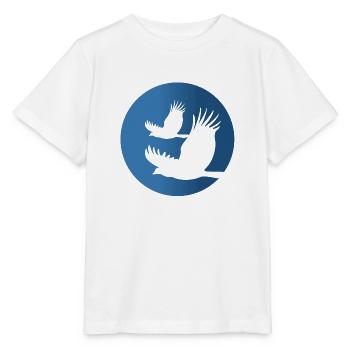 Vogelflug auf blauem Hintergrund - Stanley/Stella Kinder T-Shirt MINI CREATOR  - Weiß - Vorne - Maike (125cm)