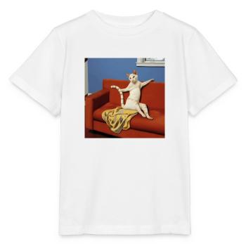 Renaissance-Kunstwerk mit der lasziven Katze - Stanley/Stella Kinder T-Shirt MINI CREATOR  - Weiß - Vorne - Maike (125cm)