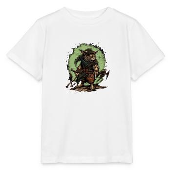 Schlankes Skaven-Logo mit grünen Akzenten - Stanley/Stella Kinder T-Shirt MINI CREATOR  - Weiß - Vorne - Maike (125cm)
