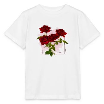 Blumen Rahmen - Stanley/Stella Kinder T-Shirt MINI CREATOR  - Weiß - Vorne - Maike (125cm)