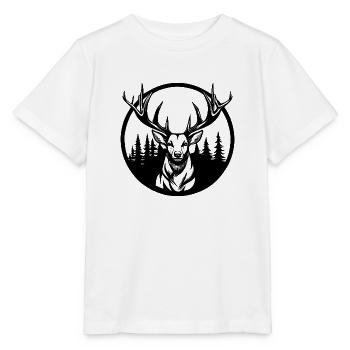 Cerfs dans les bois - T-shirt bio MINI CREATOR Stanley/Stella Enfant - blanc - Devant - Maike (125cm)