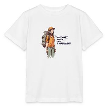 Voyageuse - T-shirt bio MINI CREATOR Stanley/Stella Enfant - blanc - Devant - Maike (125cm)