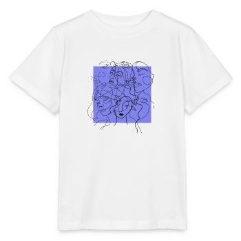 Face line purple - T-shirt bio MINI CREATOR Stanley/Stella Enfant - blanc - Devant - Maike (125cm)