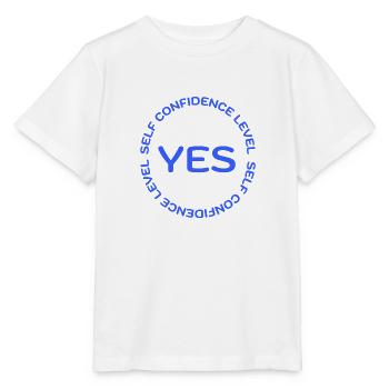 SELF CONFIDENCE LEVEL YES blue - Stanley/Stella MINI CREATOR Kids’ T-Shirt - white - Front - Maike (125cm)