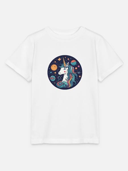 Kosmisches Einhorn - Stanley/Stella Kinder T-Shirt MINI CREATOR - Weiß