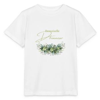 Demoiselle d’honneur floral - T-shirt bio MINI CREATOR Stanley/Stella Enfant - blanc - Devant - Maike (125cm)