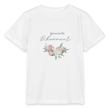 Demoiselle d’honneur floral - T-shirt bio MINI CREATOR Stanley/Stella Enfant - blanc - Devant - Maike (125cm)