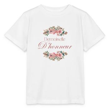 Demoiselle d’honneur floral - T-shirt bio MINI CREATOR Stanley/Stella Enfant - blanc - Devant - Maike (125cm)