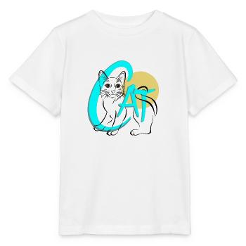 CAT - Stanley/Stella Kinder T-Shirt MINI CREATOR  - Weiß - Vorne - Maike (125cm)